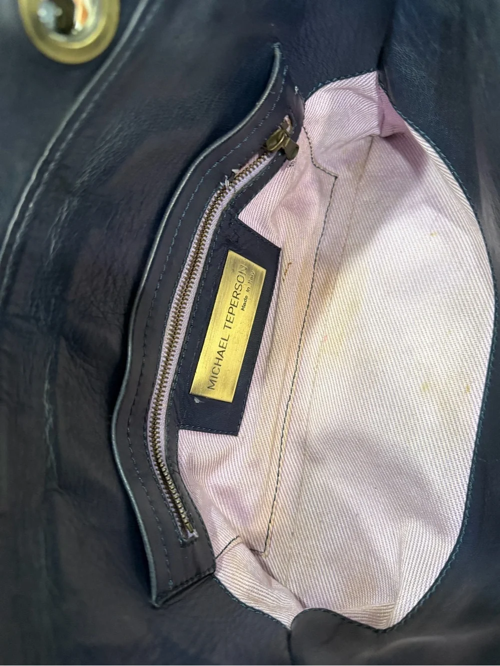 Michael Teperson Toaster Black Leather Top Handle Bag Made Italy